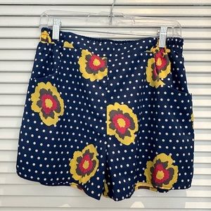 Everly Pull-On Silky-Feel Floral Polka Dot Shorts